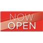 Now open banner with weather proof vinyl material