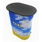 Oval display with countertop and full color graphics