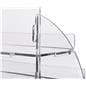 Three tier printed acrylic display shelves with interlocking panels