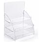 Three tiered acrylic retail countertop rack with easy assembly