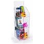 Folding acrylic 3 tier retail display case features squared edge sides