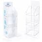 Printed countertop acrylic 3 tier shelf rack featues optional custom graphics