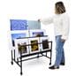 Three-tier art display rack is ideal at galleries 