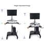 Mobile workstation desk height adjustable design