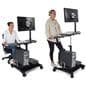 Mobile workstation desk with sit stand design