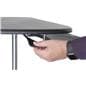 Mobile workstation desk with gas spring lever 