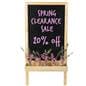 Chalkboard sidewalk sign with planter bottom and natural finish