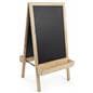 Chalkboard sidewalk sign with planter bottom and double write-on surfaces 