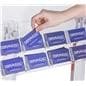 Acrylic Poster Stand with Business Card Holders and 20 Open Pockets