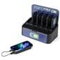 Portable battery dock charging station with phone connected to a power bank