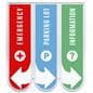 Ceiling hanging directional signage with full color graphics
