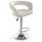 White Leather Bar Stool is Height Adjustable