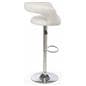 White Leather Bar Stool Provides Back Support