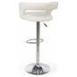 White Leather Bar Stool with Open Back Design