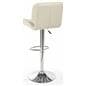 Ivory Leather Bar Stool Made of Faux-Leather & Steel