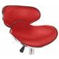 Red Bar Stool with Faux-Leather & Chrome