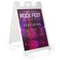 Outdoor signs with fill holes for weight and stability
