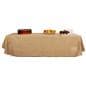 Burlap table cloth featuring a full-length design 