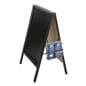 Black A-Frame Literature Pocket With Business Card Holder for Brochures and Magazines