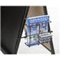 Black A-Frame Literature Pocket With Business Card Holder Attachment