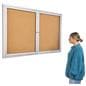 60 x 36 locking cork board with natural finish