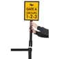 Extra tall stanchion sign attachment pole adapter to ensure a secure fit