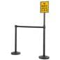 Extra tall stanchion sign attachment for 2.5" diameter stanchions