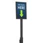 Extra tall stanchion sign attachment with portrait frame