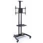 Height-adjustable rolling widescreen TV stand