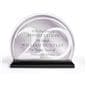 Acrylic half moon business trophy with black base