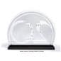 Acrylic half moon business trophy with two sided printing