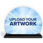 Acrylic half moon business trophy with full body graphics