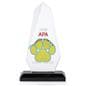 Acrylic rectangle teardrop award with black base