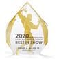 Diamond cut business trophy with full color printing