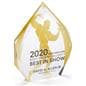 Custom printed diamond cut business trophy