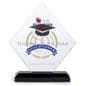 Square diamond recognition trophy with black base 