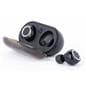 Black promo branded wireless earbuds with 330 mAh charging battery