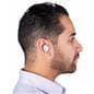 White custom logo branded earbuds with 10 meter Bluetooth operating range