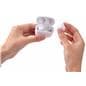 White promotional wireless earphone buds with magnetic charging case
