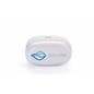 White promotional wireless earphone buds with vivid color graphics