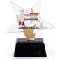 Glass star service award with full color graphics