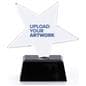 Glass star service award with ability to upload custom graphics 