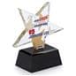 Glass star service award with star shape