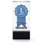 Crystal rectangle participation trophy with 1.25 inch thick glass