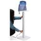 Cell phone charging station with cable management system integrated into stand