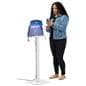 Person plugging in device on cell phone charging station