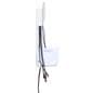 Side view of cell phone charging station with cables hanging