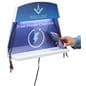 Cell phone charging station with phone being placed on wireless charging pad