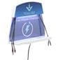 Wall mounted cell phone charging station with free mobile charging graphic on it