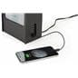 Restaurant menu power bank charges phones and mobile devices